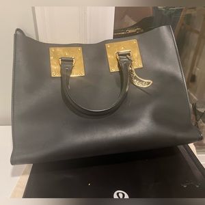 Sophie Humle Albion Leather East-west tote - Black, good for 13 inch laptop